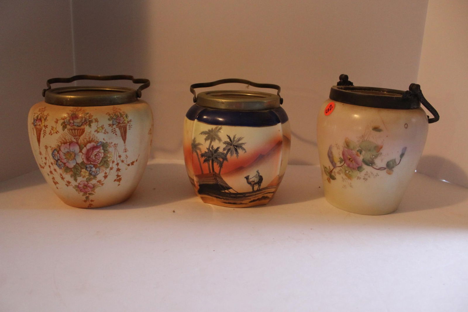 3- Hand Painted Biscuit Jars (1 of 6)