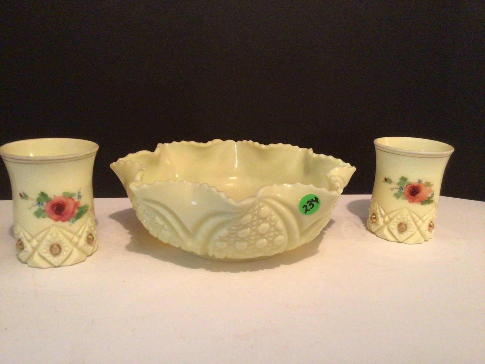 Floral Custard Cups W Matching Bowl (1 of 4)