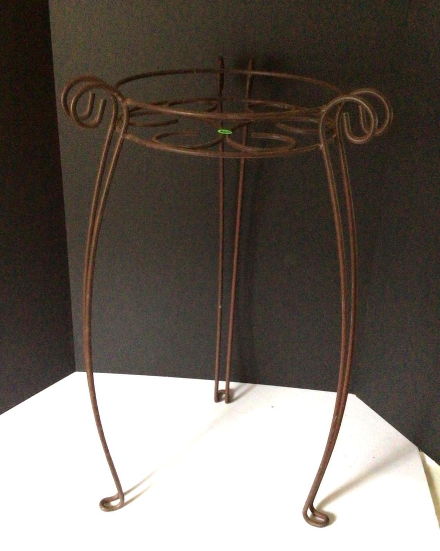 Wrought Iron Plant Stand: 27 inches tall x 13 inch round