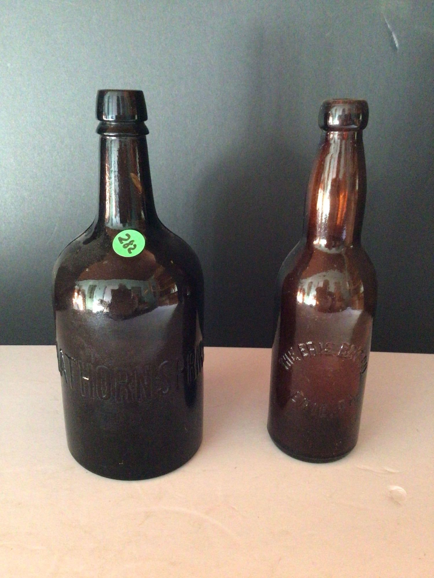 Hathorn Spring & The Erie Br'G Co. bottles: Both are 9.5in tall and in great condition!