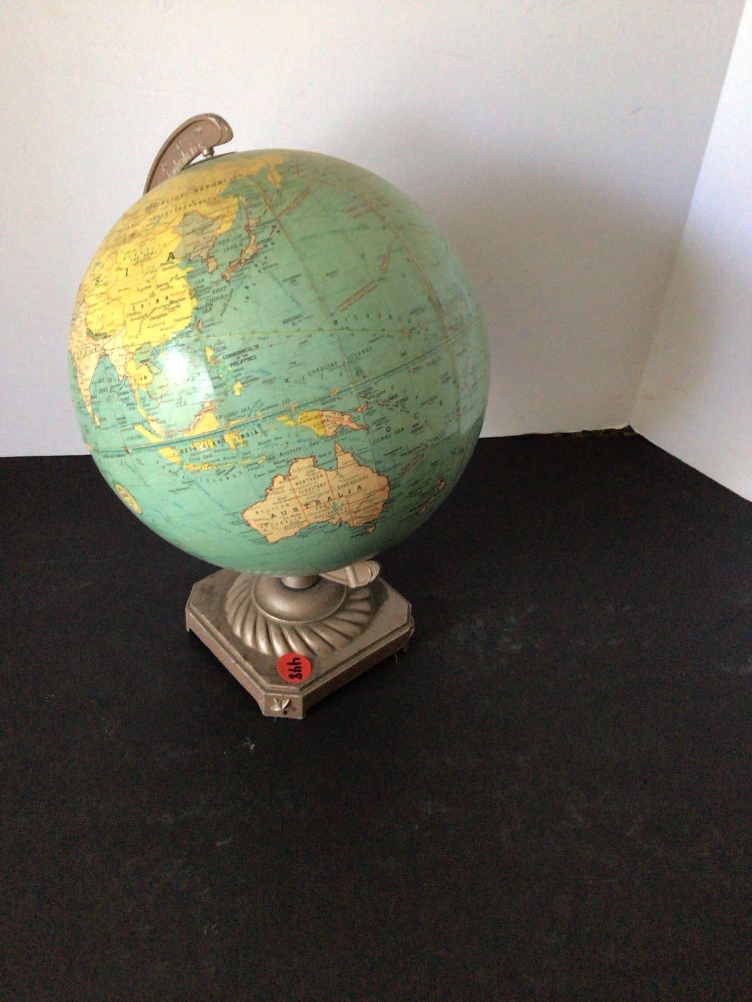 World Globe on Pedistal: 12 inches tall