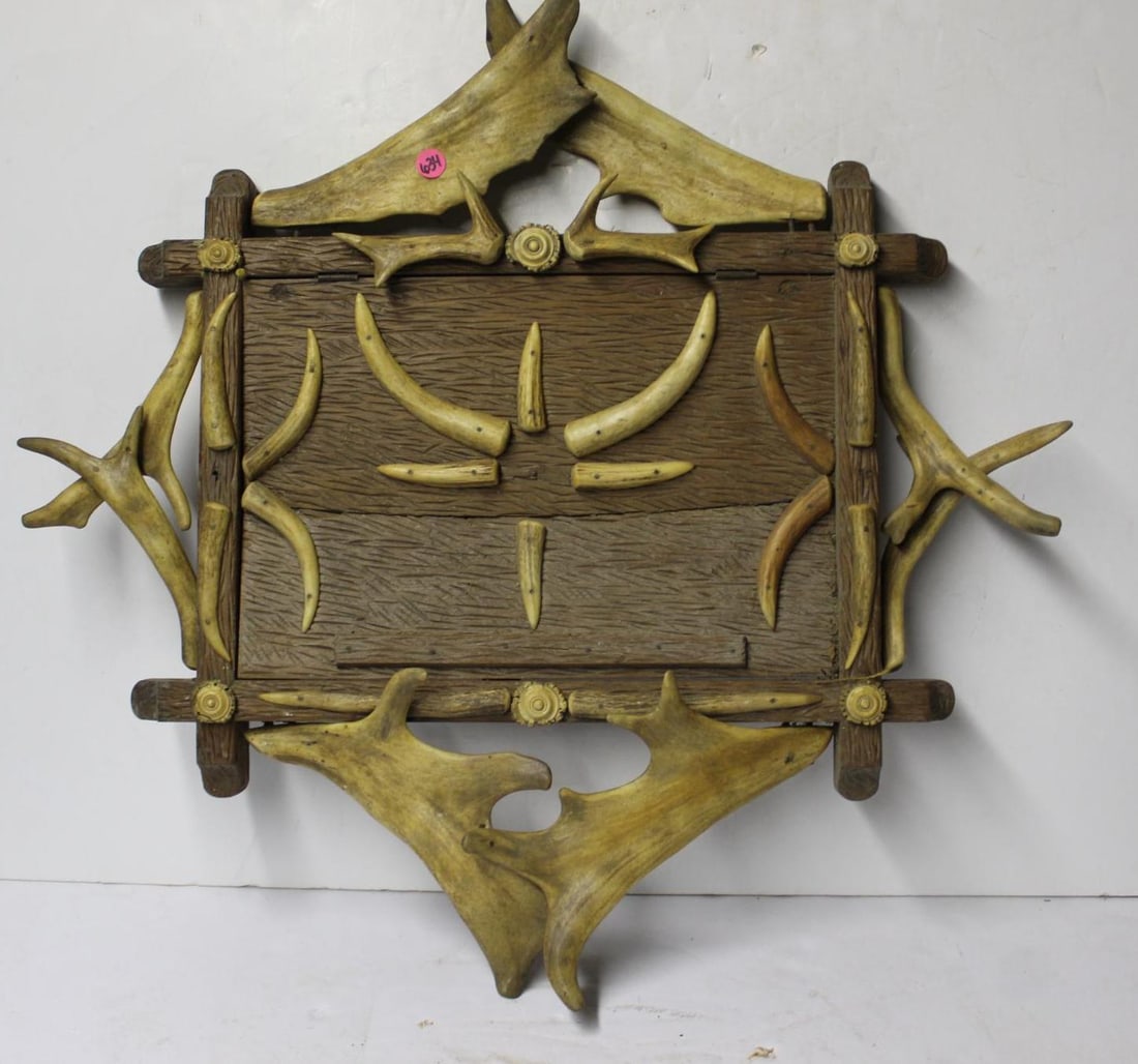 Hanging antler art: 25in x 27in.