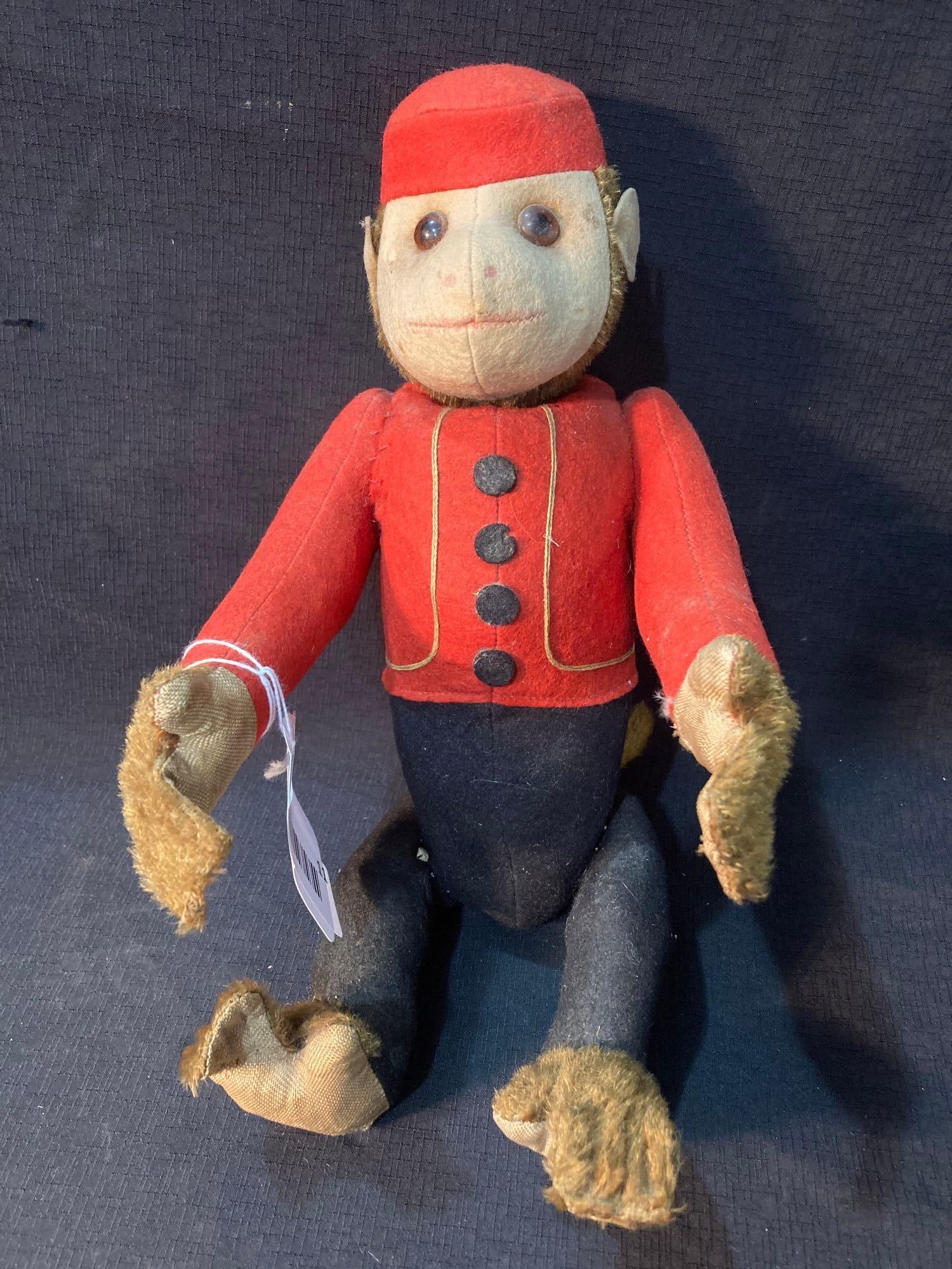 Vintage 1920's Schuco Yes/no Bellhop Monkey