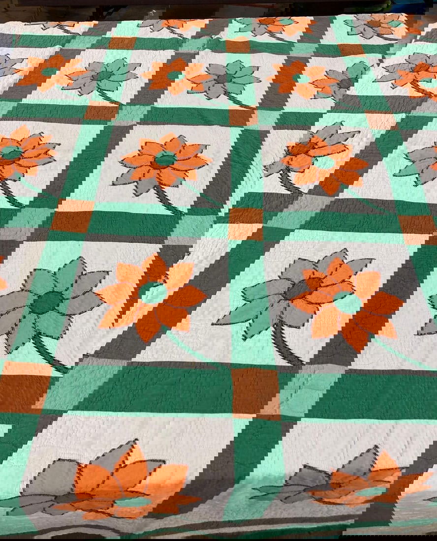 Orange Daisy Quilt (1 of 7)