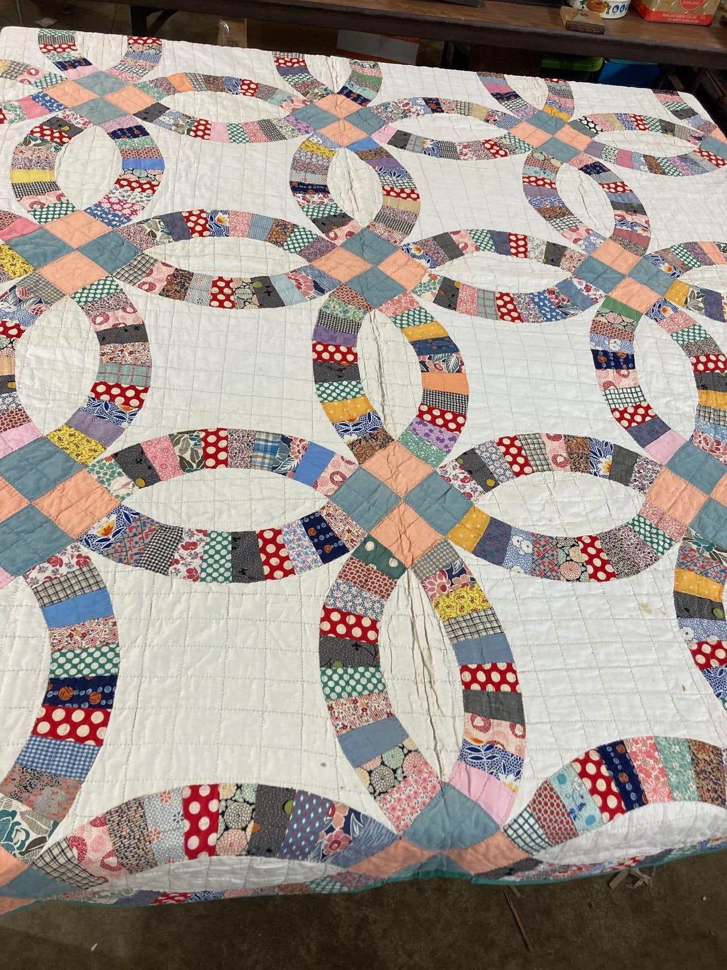 Colorful Trip Around the World Quilt (1 of 7)