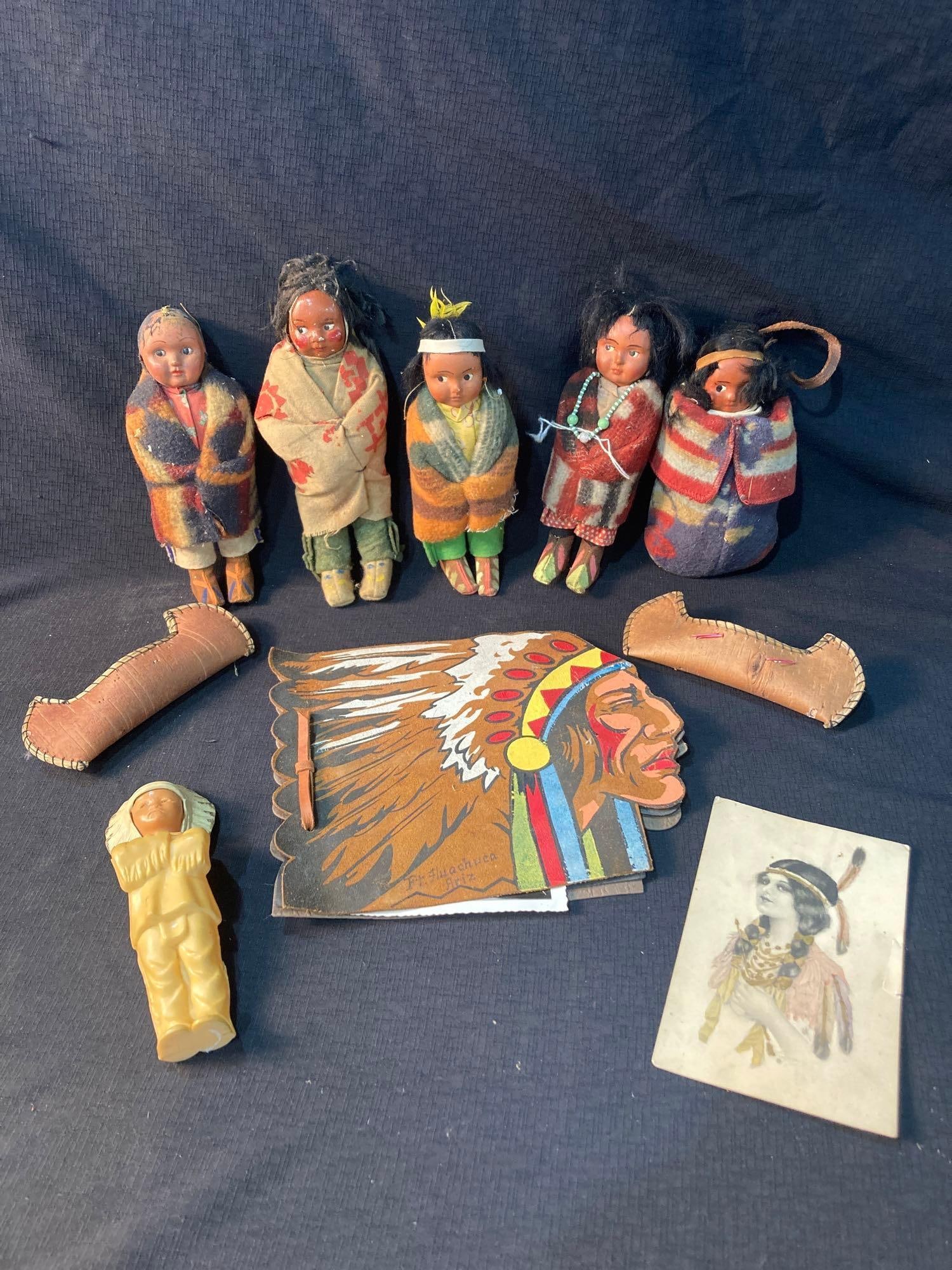 AUTHENTIC SKOOKUM DOLLS, CANOES AND NATIVE AMERICAN FIGURES (1 of 10)
