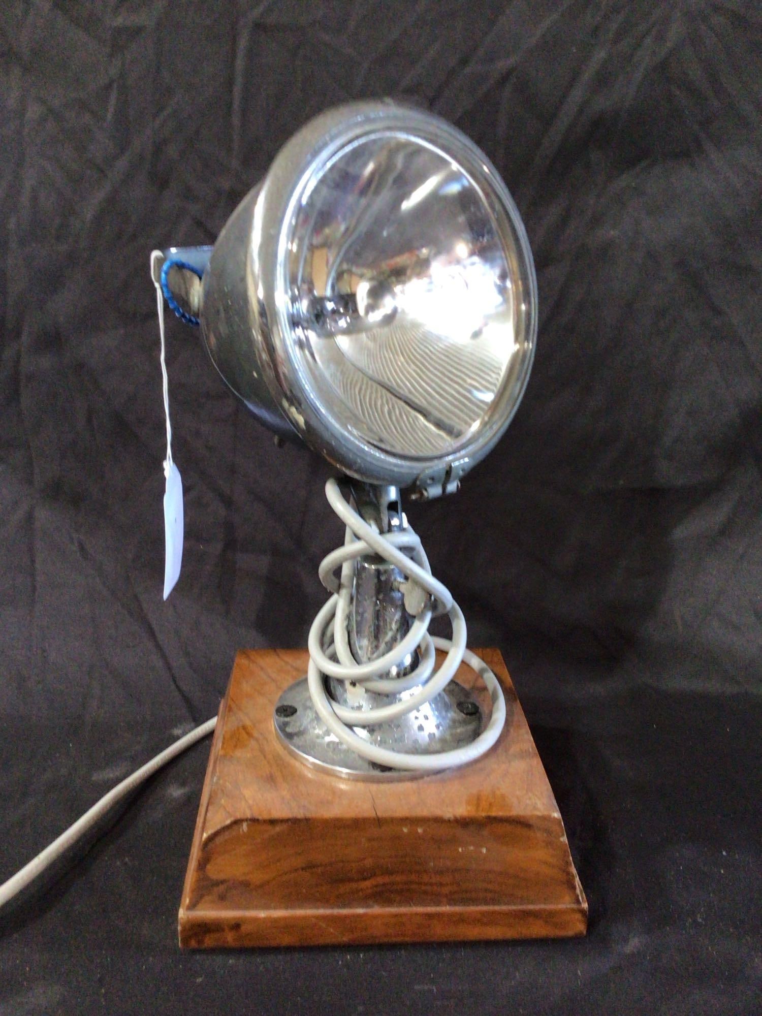 Early mounted Marine Half Mile Ray Spotlight: good working condition 14" H