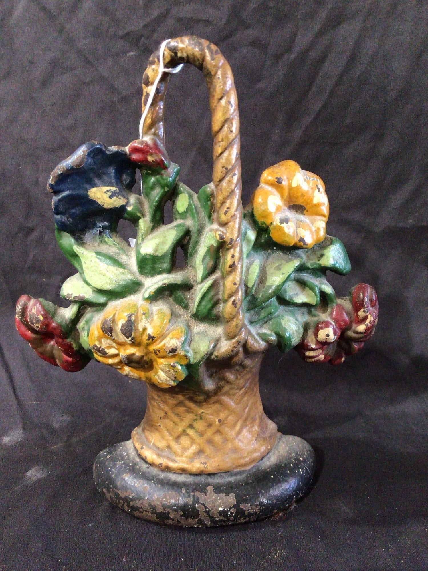 CI Painted floral basket door stop (1 of 4)