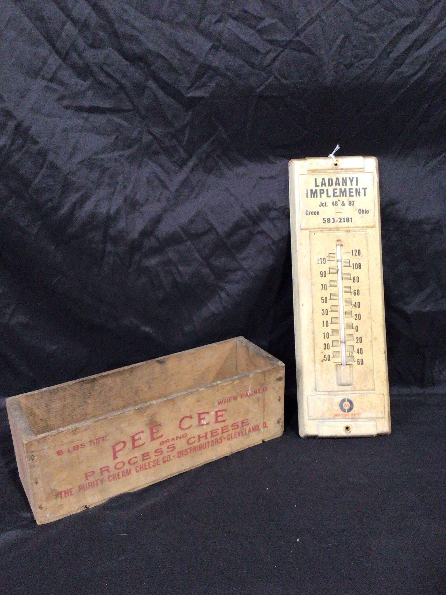 Cheese Box and Implement Thermometer: .