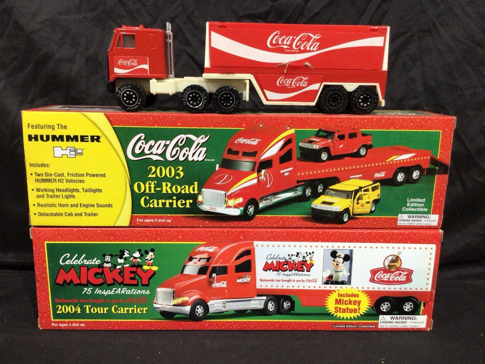 Coca Cola Advertising Trucks: lot of 3. two are unopened