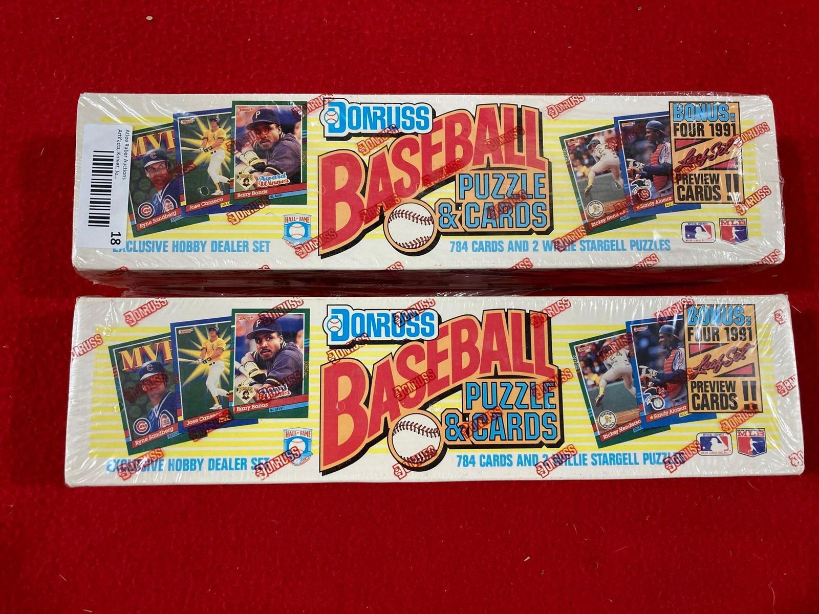 1991 DONRUSS BASEBALL PUZZLE AND CARDS DEALER SETS (1 of 3)