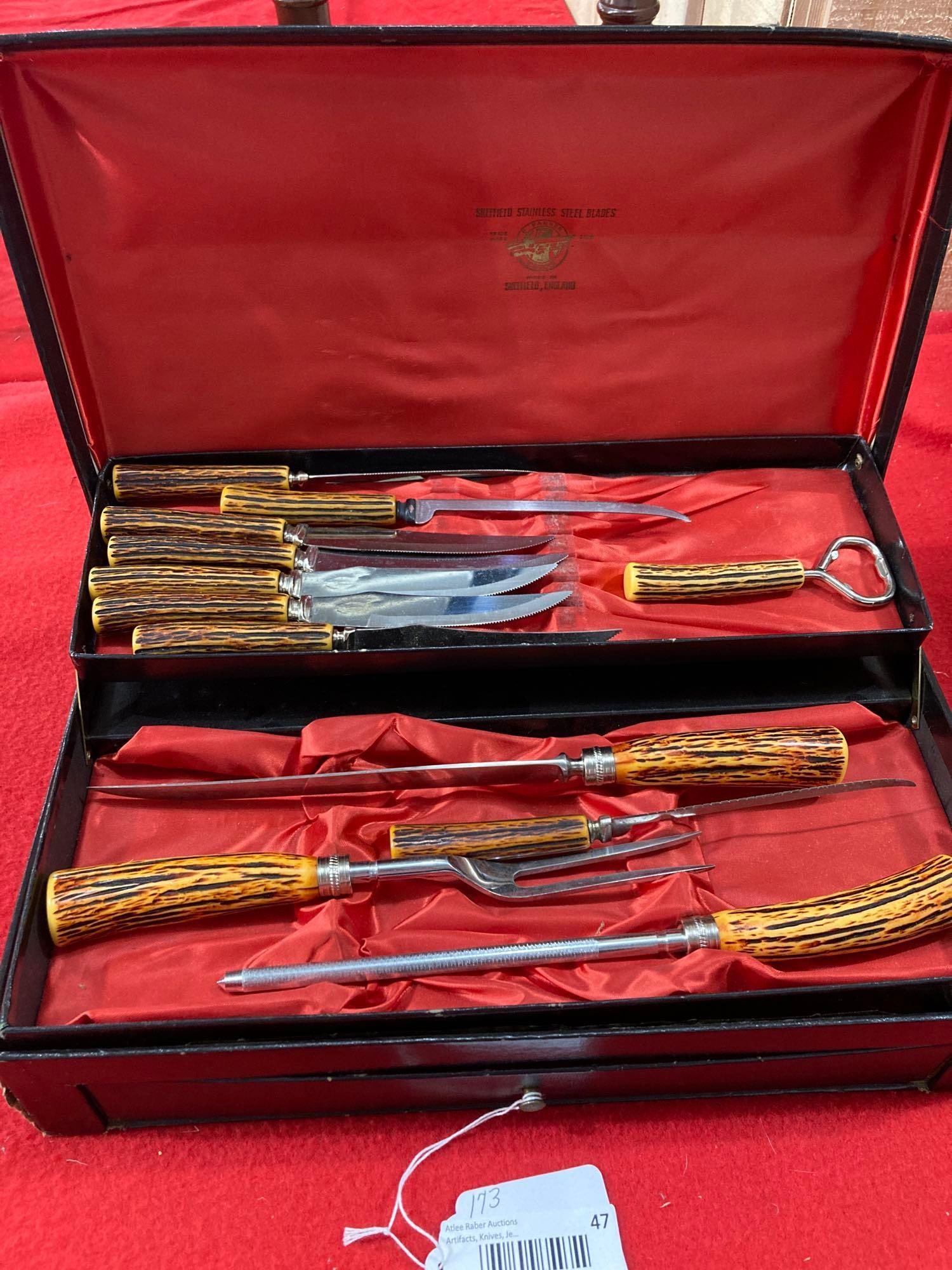 STAG HORN HANDLED CUTLERY SET (1 of 5)