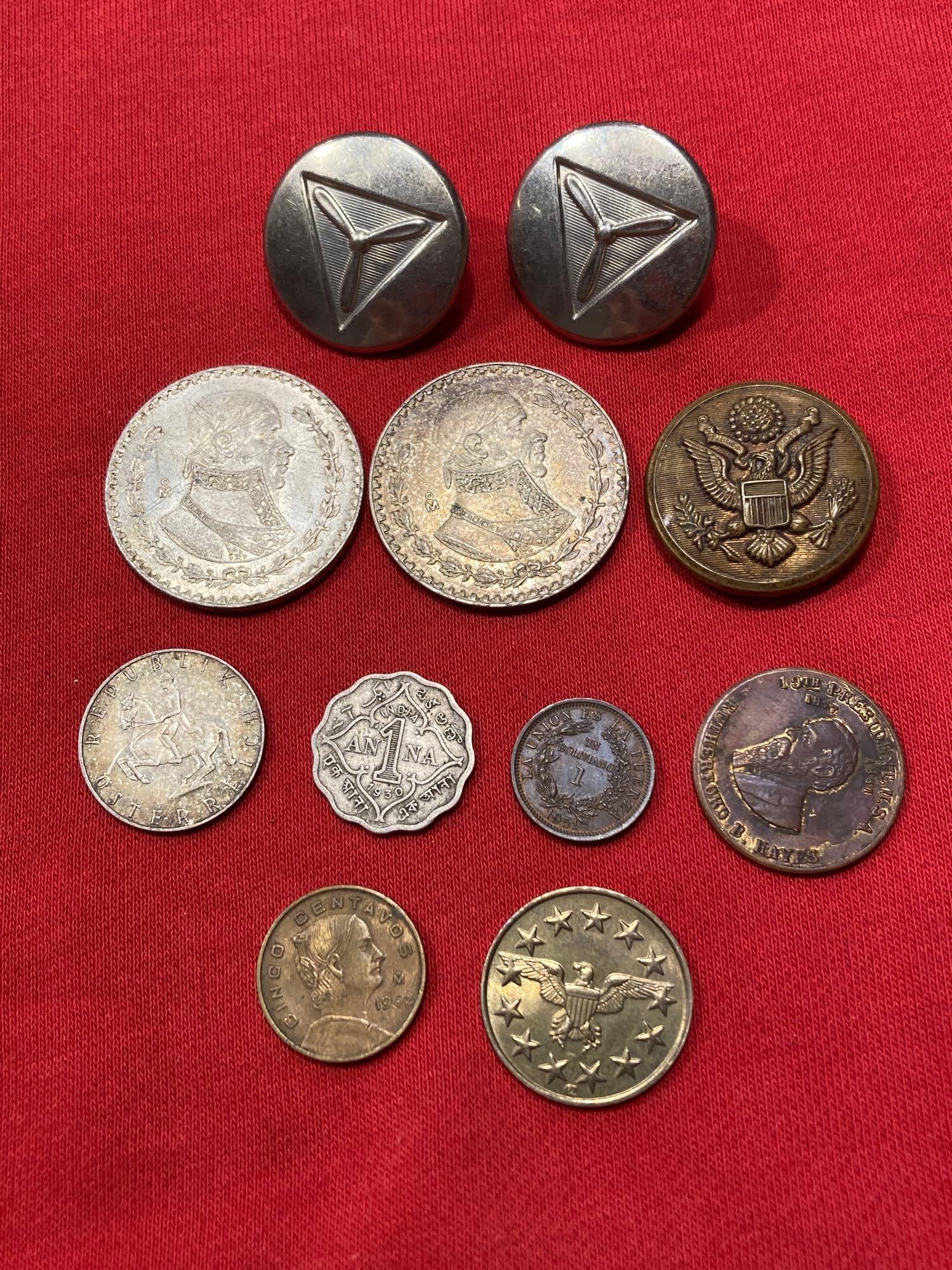 MISC COINS, TOKENS AND MILITARY BUTTONS (1 of 7)