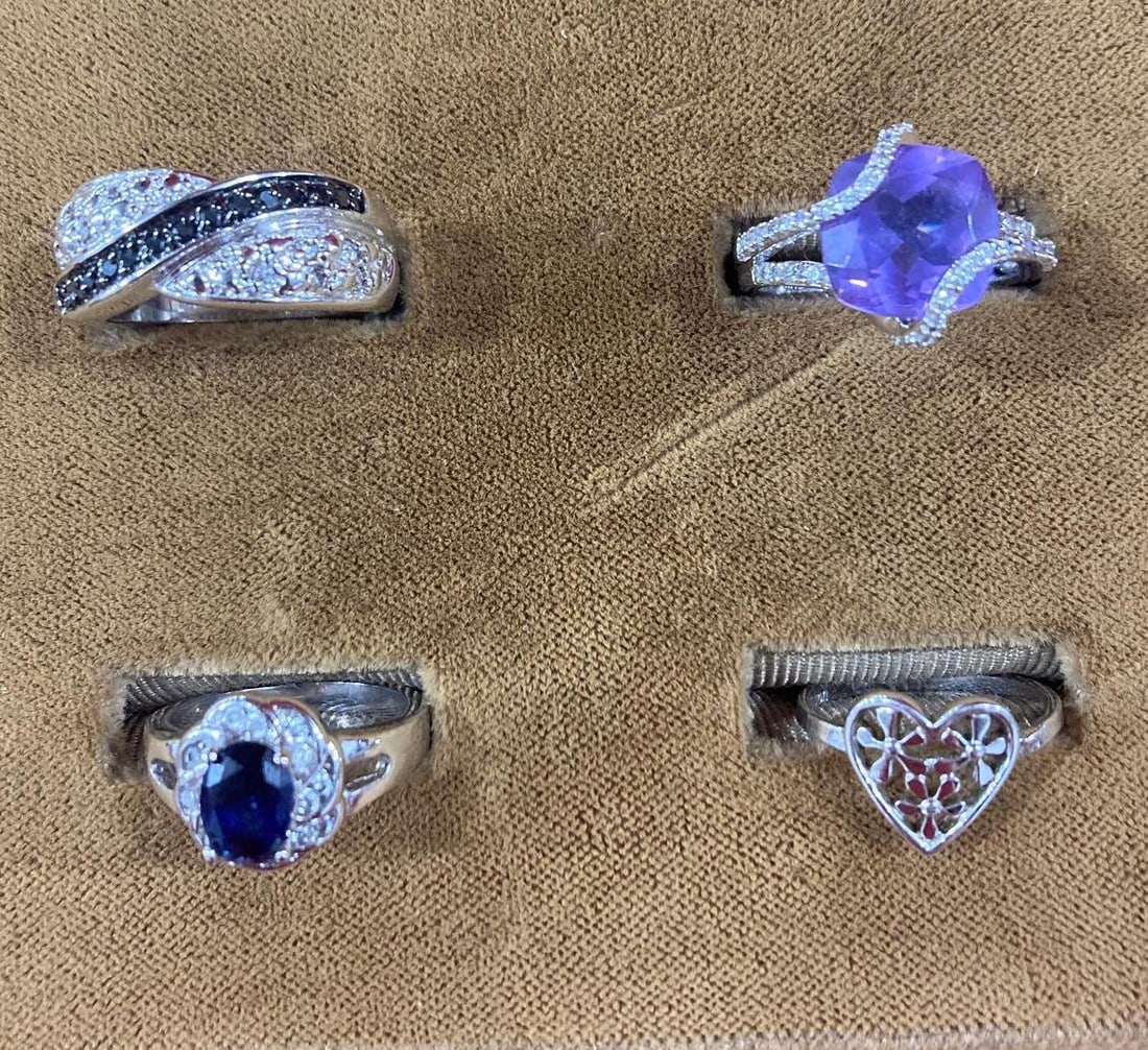 4- STERLING AND PLATED LADIES RINGS (1 of 6)