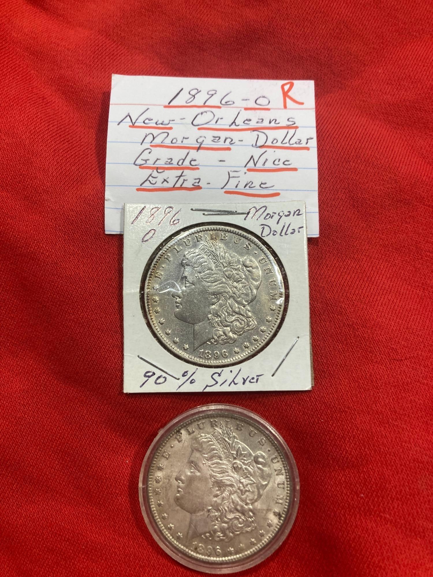 1896 O AND 1896 MORGAN DOLLARS (1 of 5)