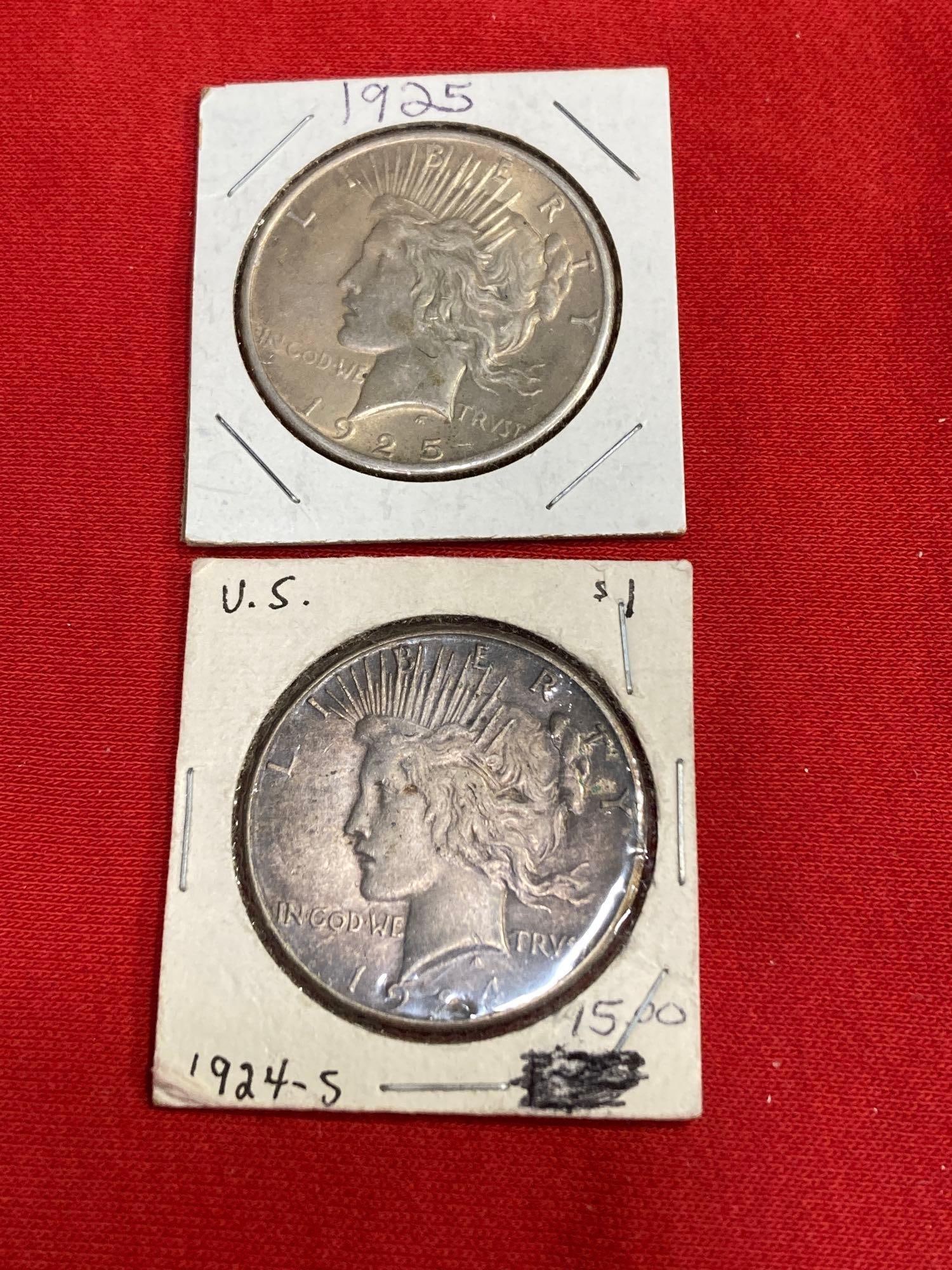 1924 S AND 1925 PEACE DOLLARS (1 of 5)