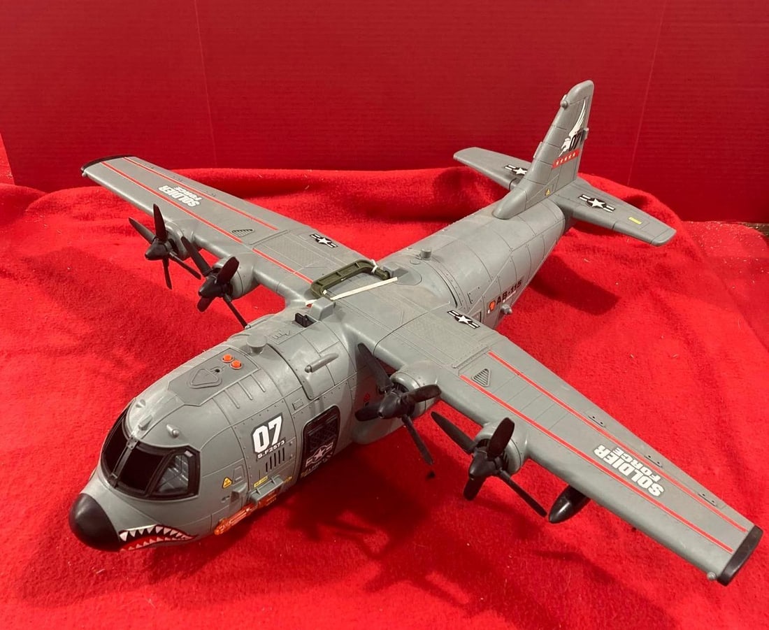 TRUE HEROES AB-115 CARGO PLANE: MEASURES 30 IN LONG. IN GOOD CONDITION. CANNOT TELL IF PARTS ARE MISSING