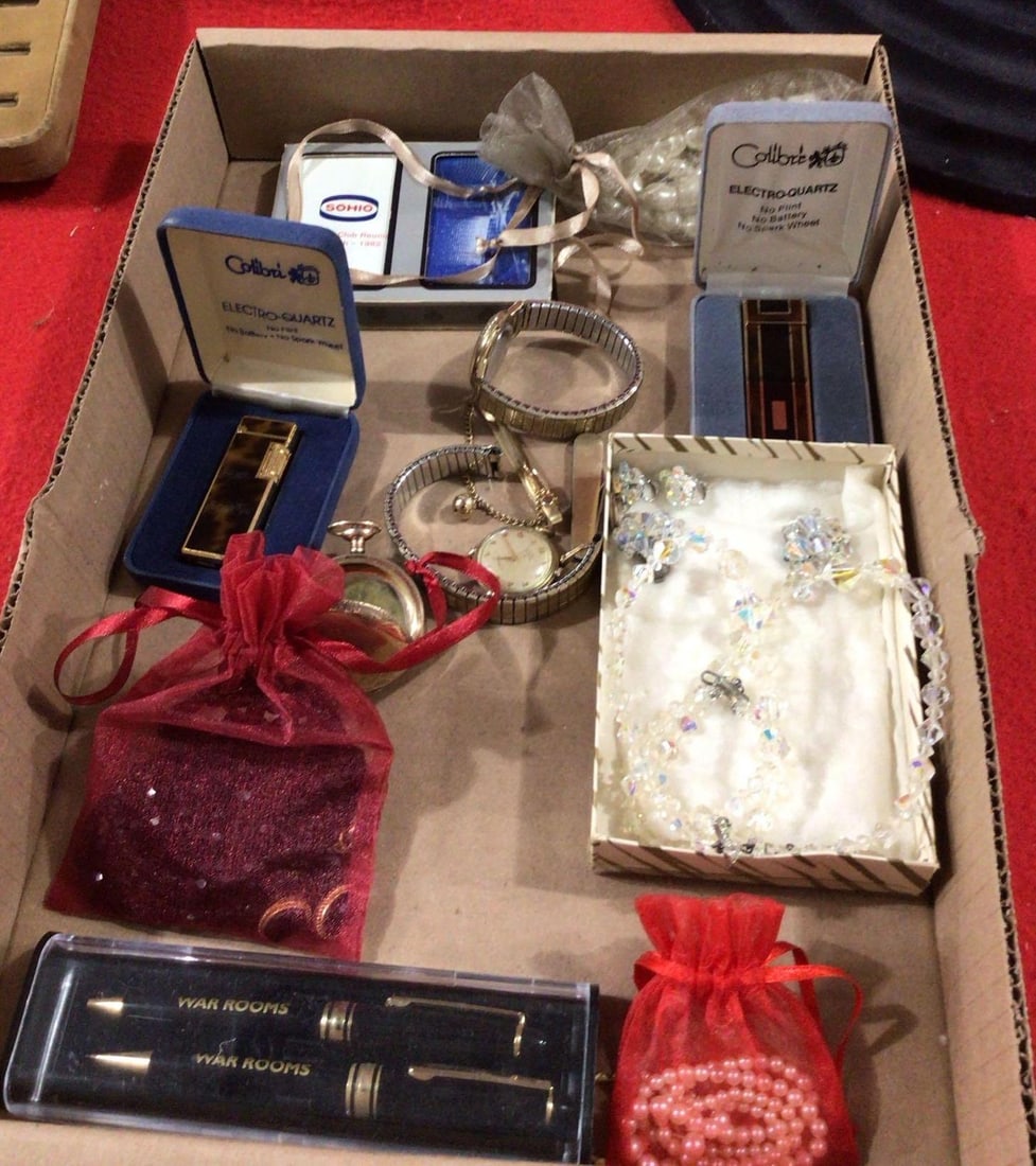 ELGIN WATCH, PENS, LIGHTERS, AND JEWELRY (1 of 5)