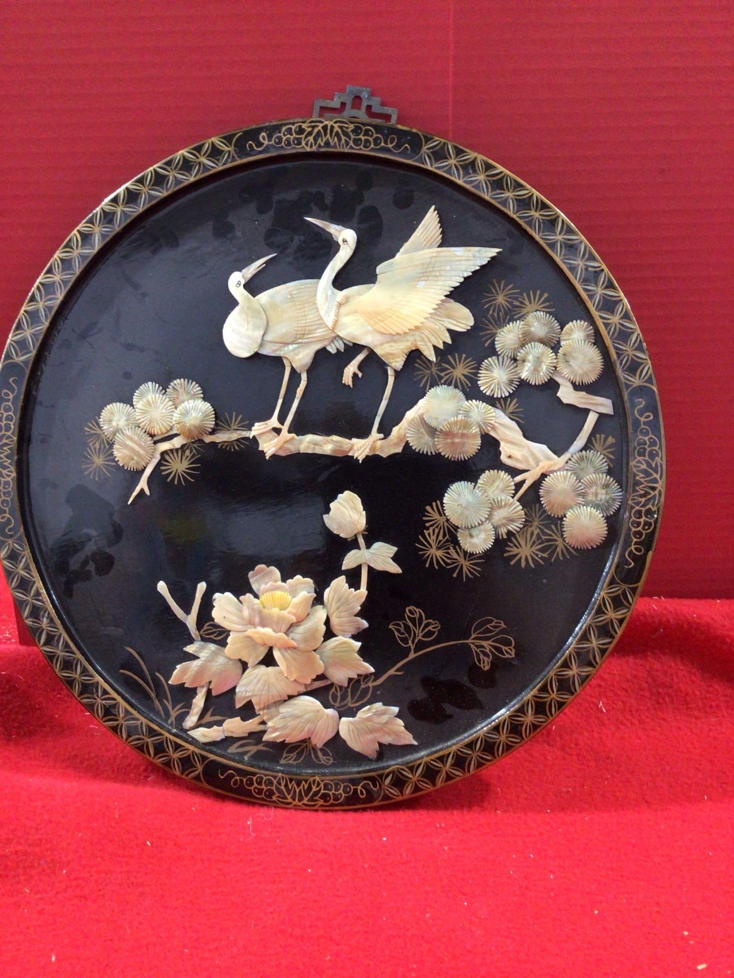 ASIAN LACQUER MOTHER OF PEARL 3D WALL HANGING (1 of 4)