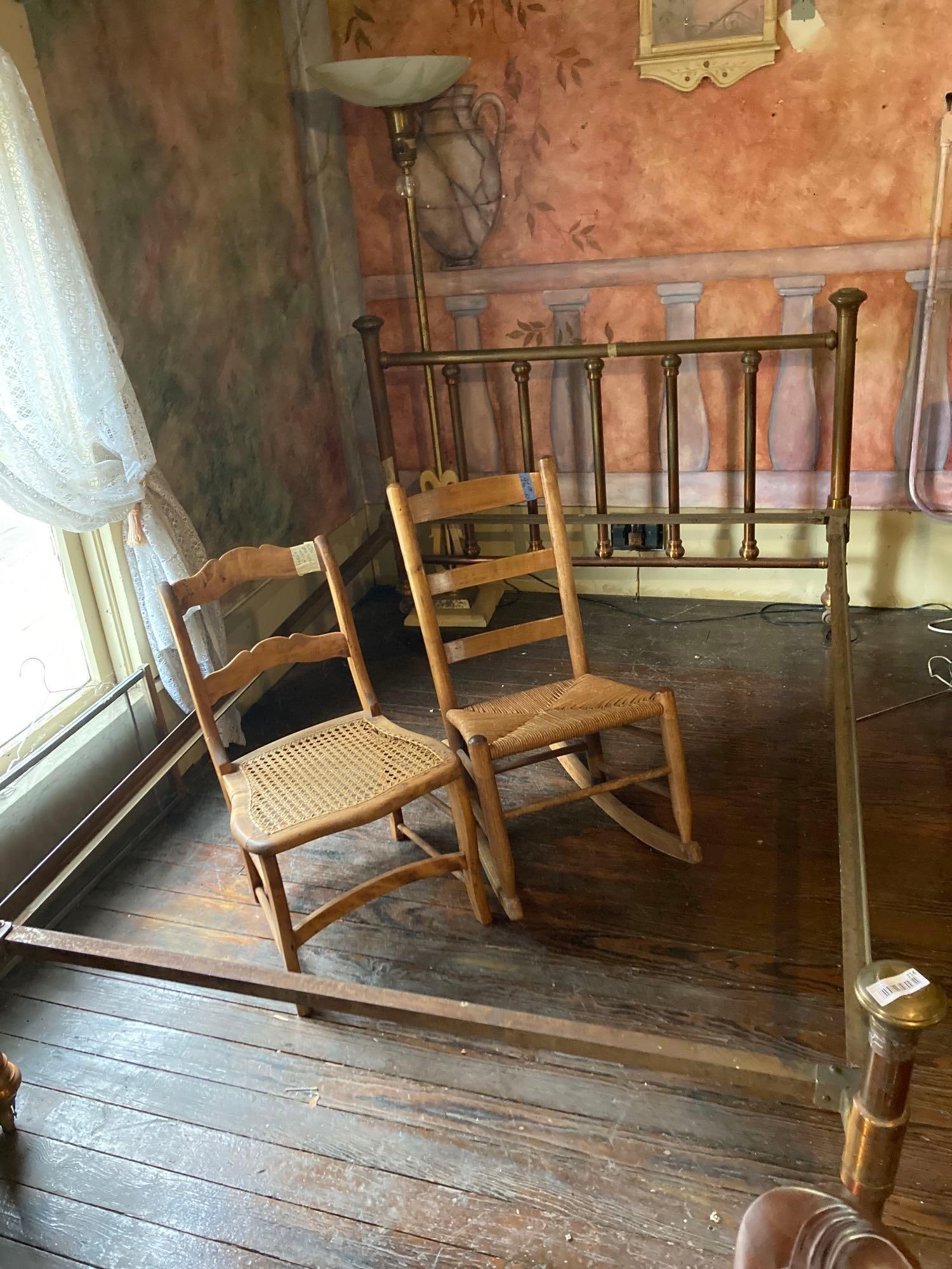 BRASS TWIN BED AND CHAIRS (1 of 5)