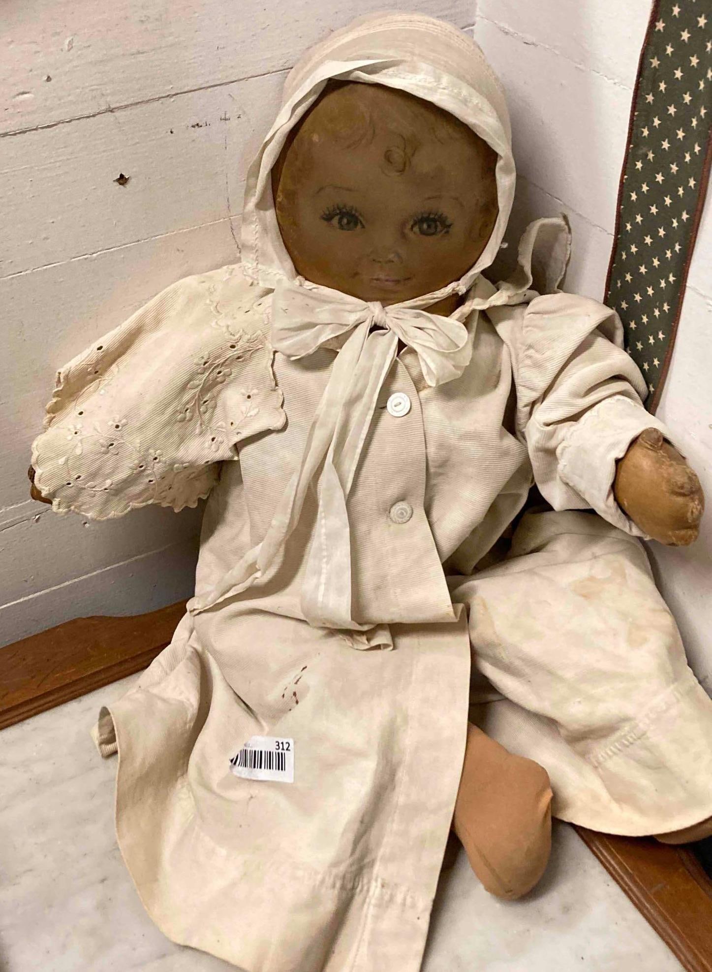 ANTIQUE PAINTED FACE DOLL (1 of 6)