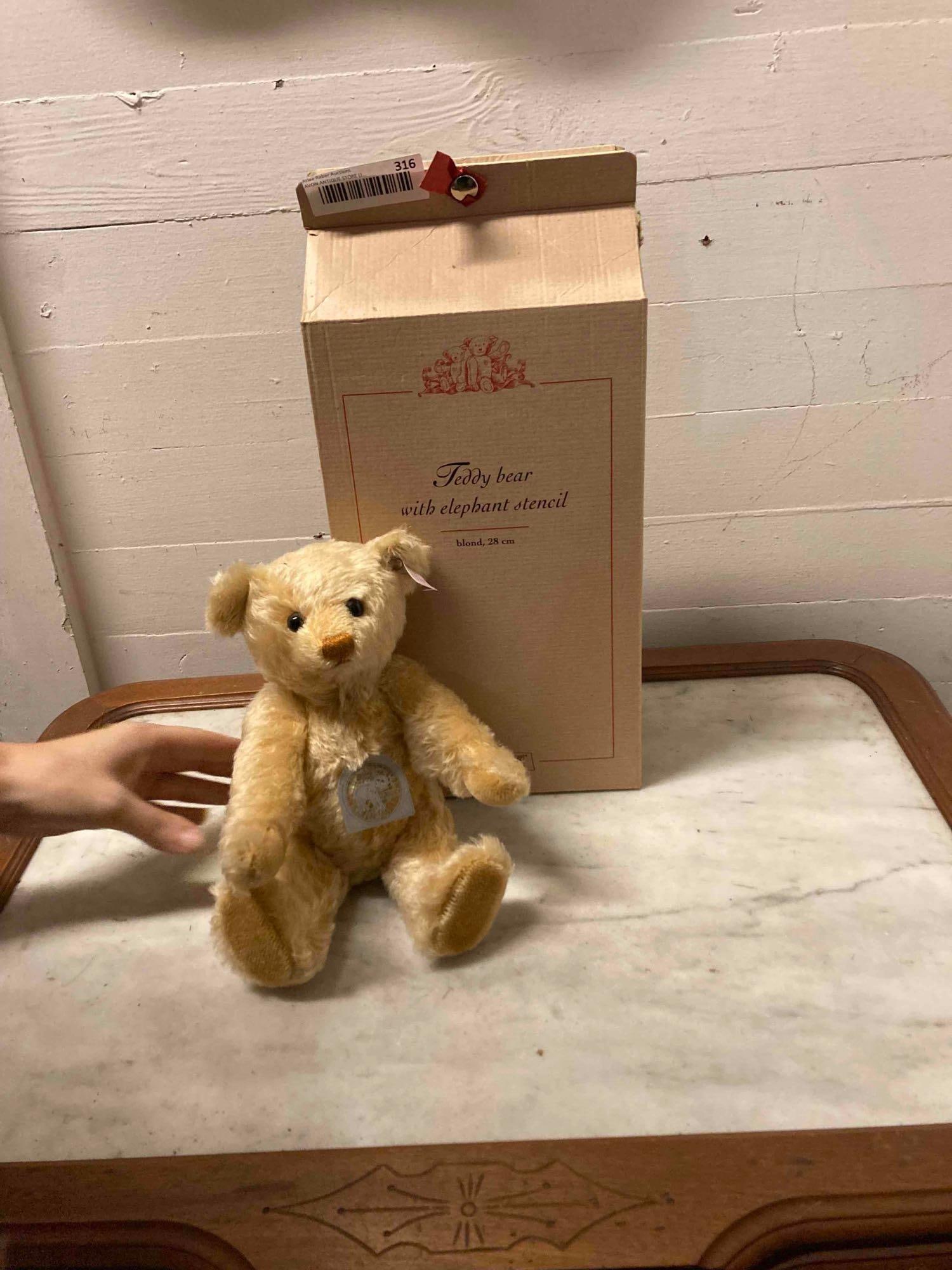 STEIFF TEDDY BEAR WITH ELEPHANT STENCIL (1 of 2)