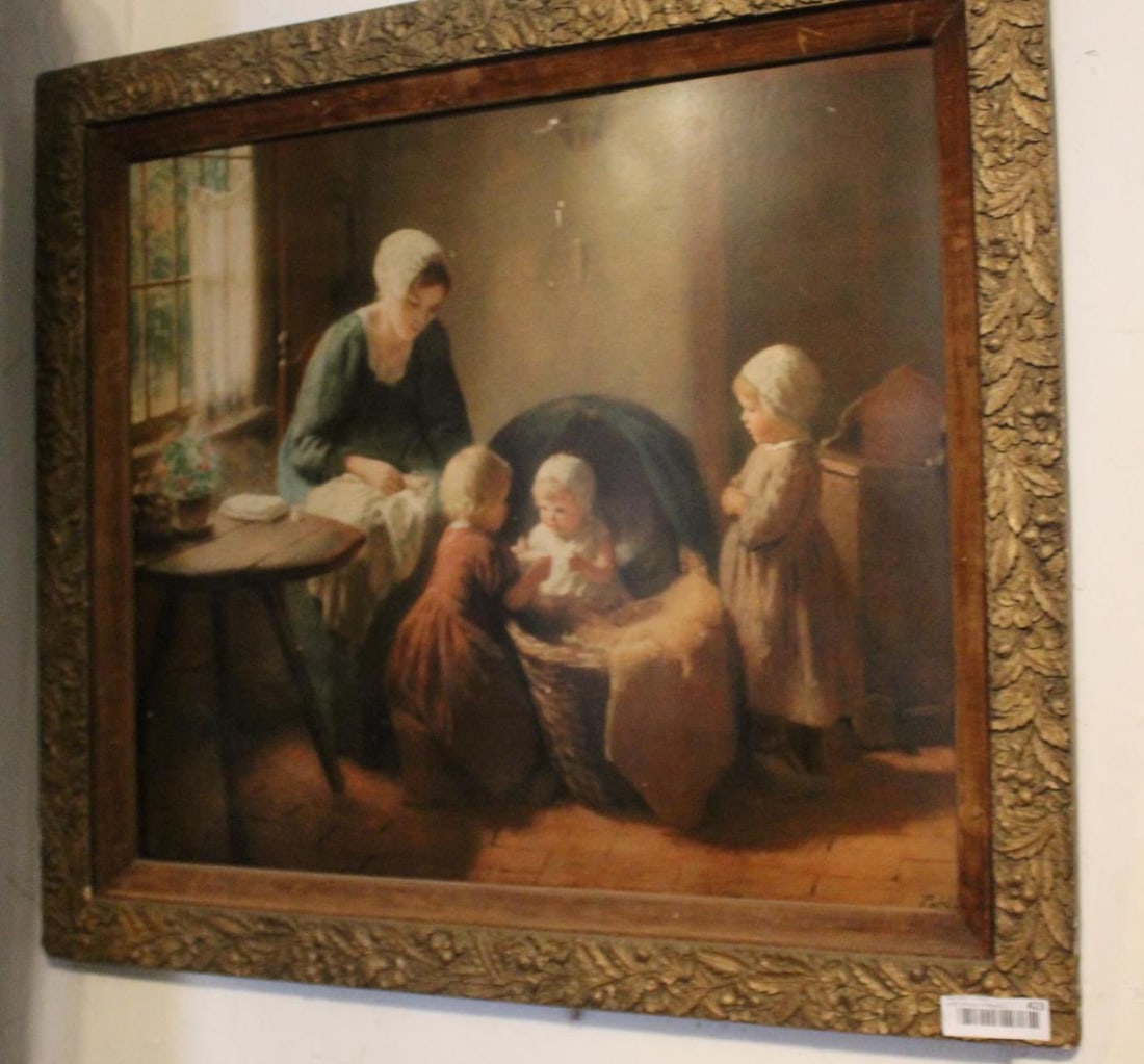 EARLY BERNARD POTHAST THRICE BLESSED O/C FRAMED IN GILT FRAME (1 of 2)