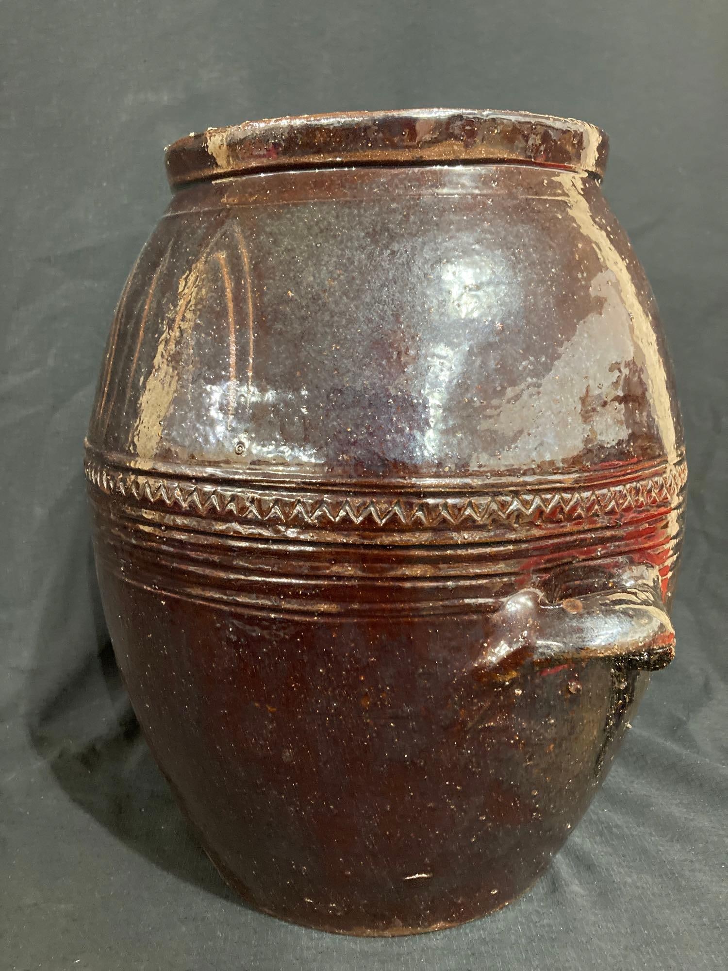 LARGE DECORATIVE STONEWARE URN (1 of 5)