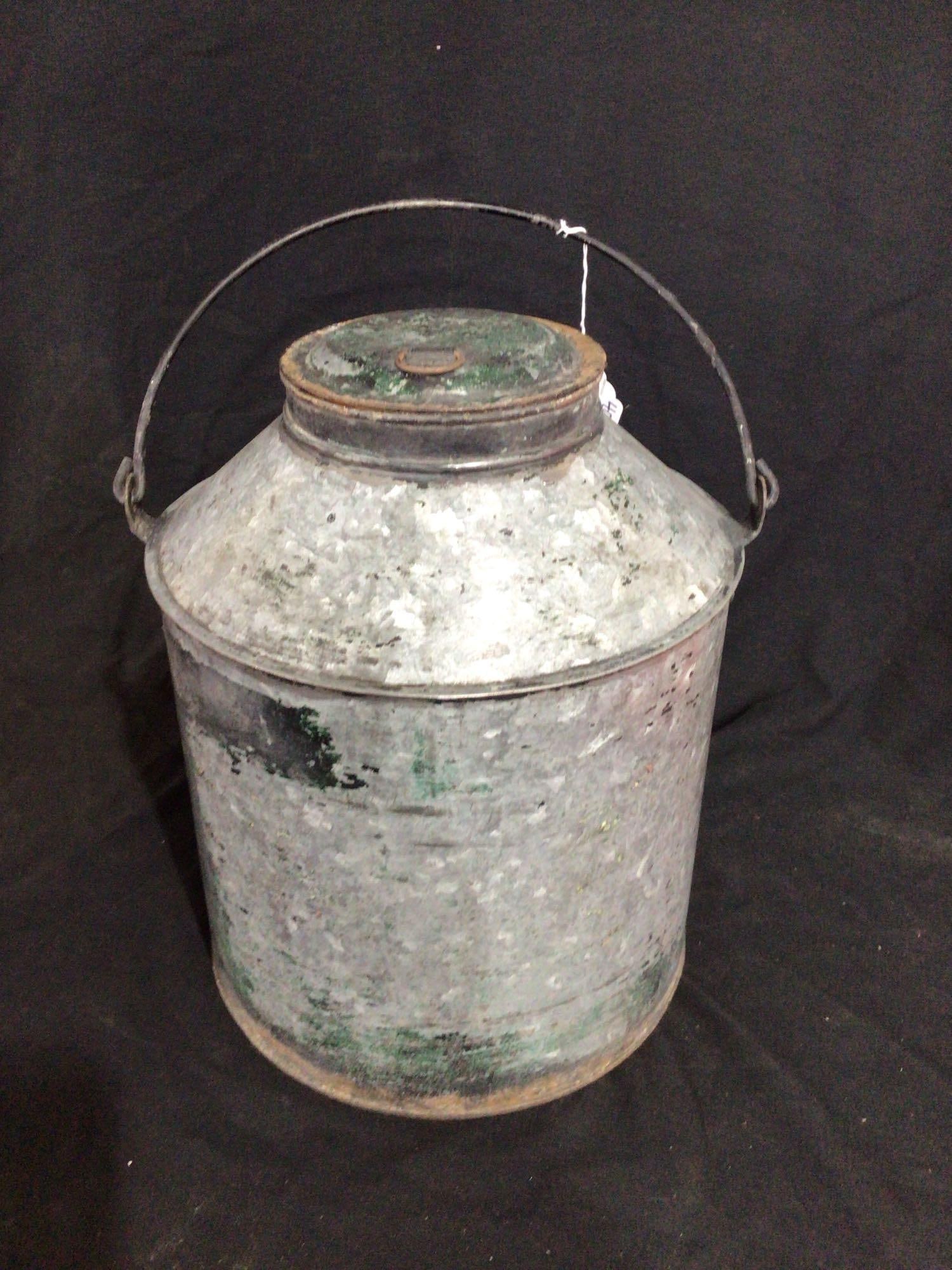 PENNSYLVANIA RR WATER CAN: EMBOSSED PRR LOGO, SHOWS CORROSION AROUND RIM, 16X13 IN