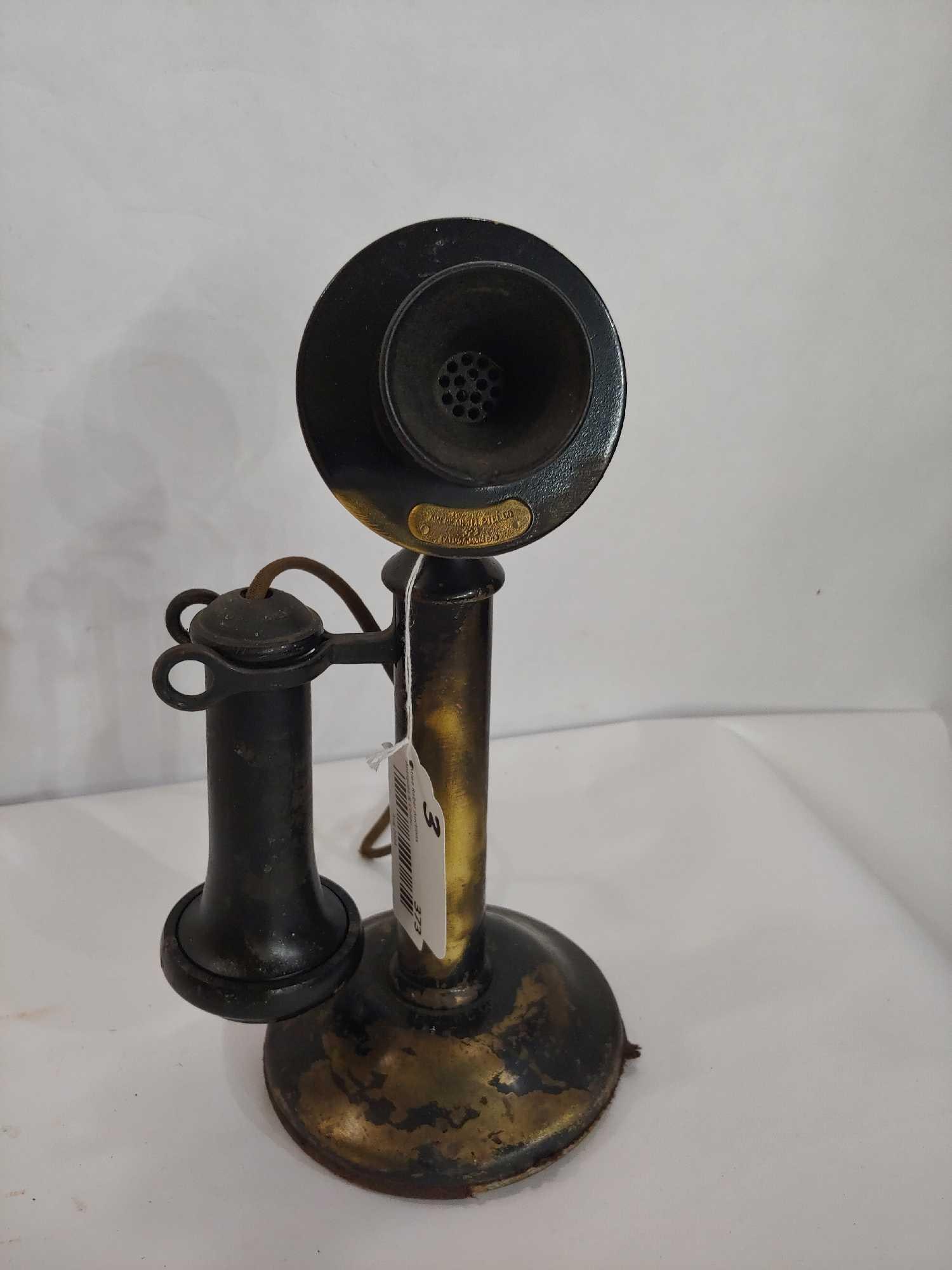 AMERICAN TEL & TEL CO CANDLESTICK PHONE. PAINT SHOWS SOME WEAR WITH SCUFFS AND SCRATCHES 12 INCHES (1 of 5)