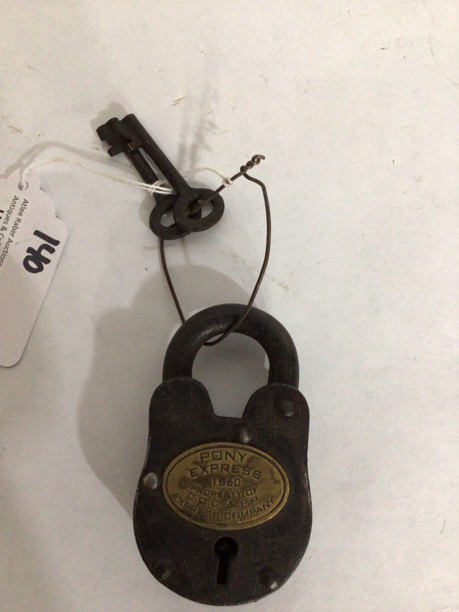 PONY EXPRESS LOCK WITH KEYS: WORKING CONDITION WITH 2 KEYS