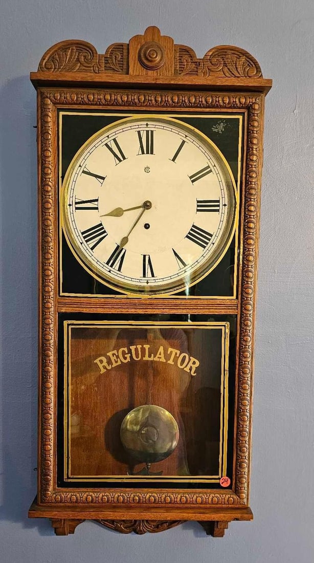 KEY WIND REGULATOR WALL CLOCK (1 of 5)