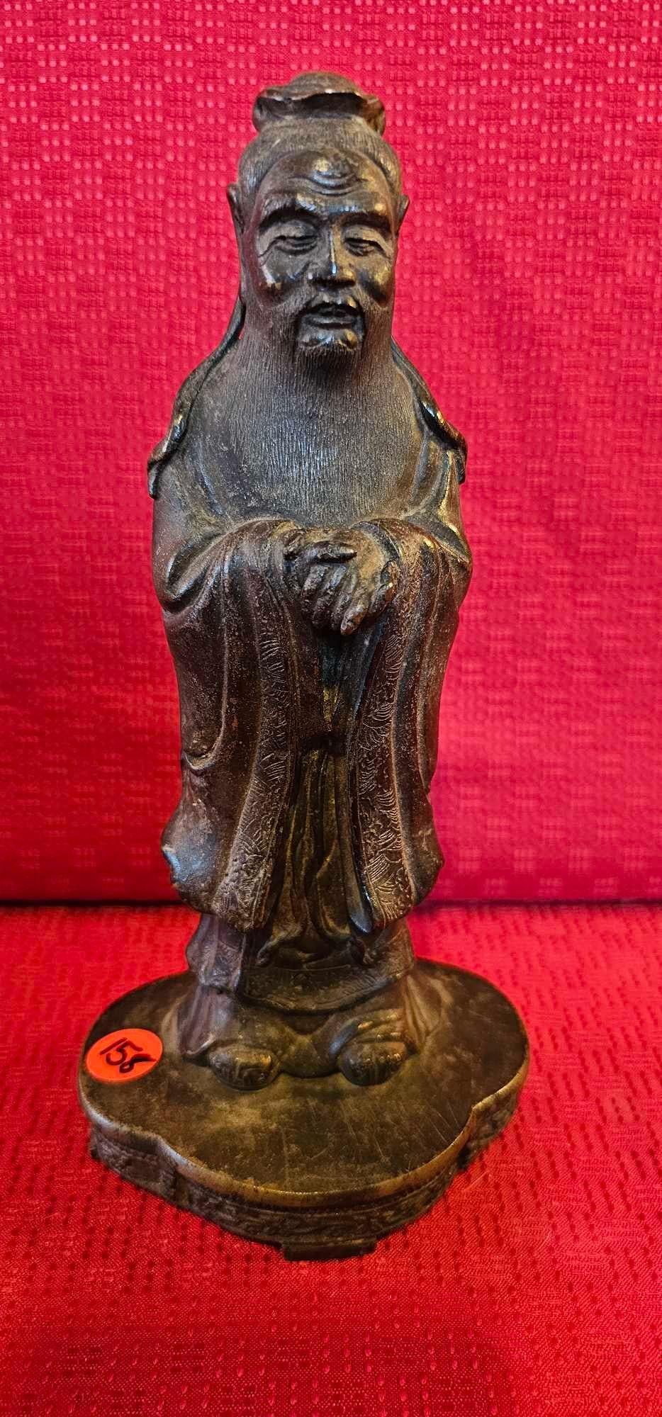 CHINESE CAST IRON SCHOLAR STATUE (1 of 3)