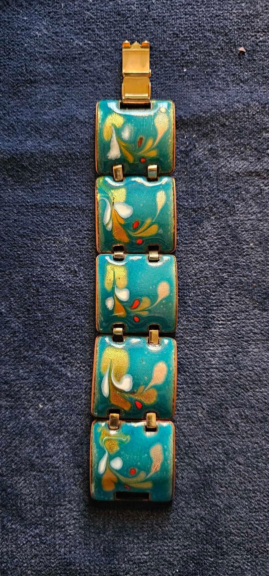ENAMEL AND COPPER PANEL BRACELET (1 of 3)