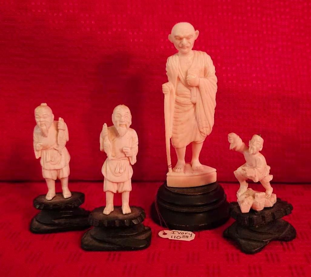 ASIAN HAND CARVED FIGURES (1 of 6)