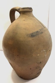 PRIMITIVE REDWARE CROCK JUG