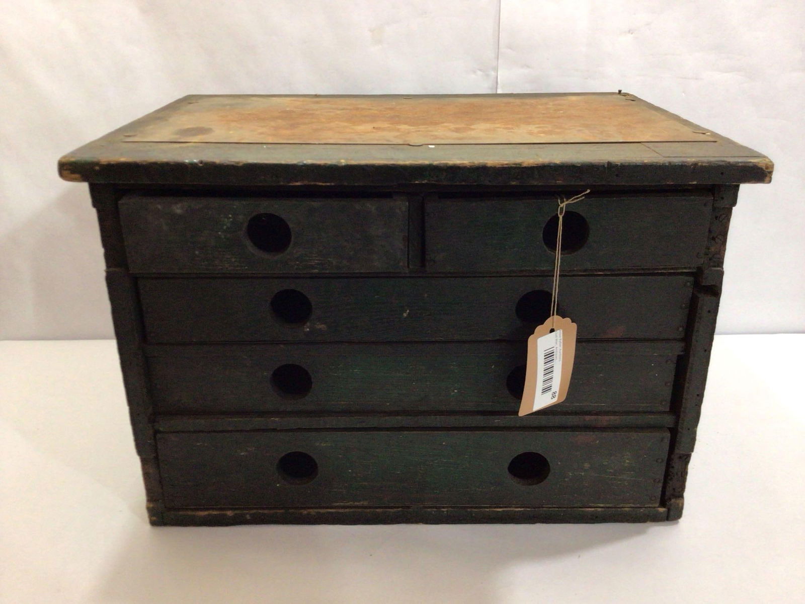 EARLY WOOD AND METAL TOOL CHEST (1 of 6)