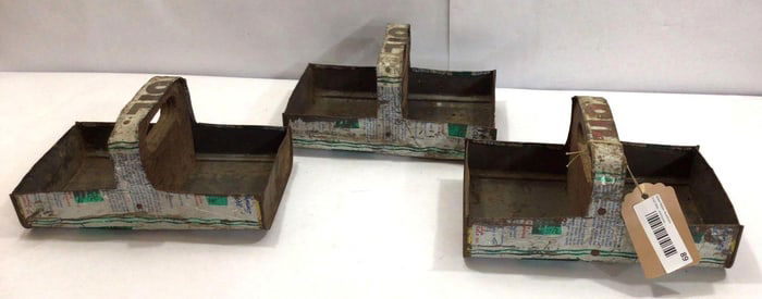 LOT OF THREE REPURPOSED OIL TIN TOTES