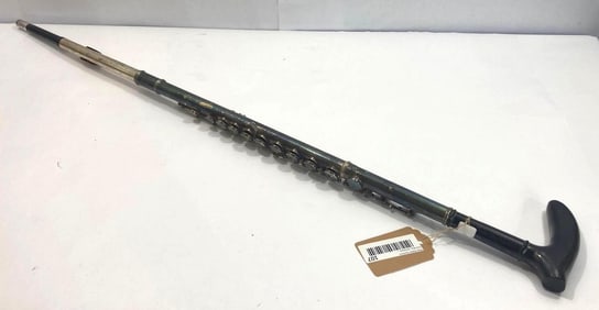 SOLID SILVER HEAD FLUTE CANE