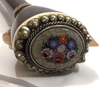 ANTIQUE ITALIAN MILLEFIORI INLAID WALKING CANE