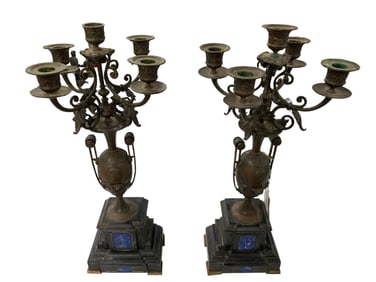 19TH CENTURY FRENCH EMPIRE OPULENT MANTLE CANDELABRAS