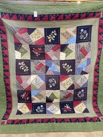FLORAL EMBROIDERED COUNTRY QUILT