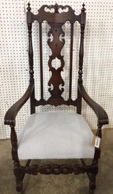 19TH CENTURY JACOBEAN  GOTHIC THRONE GREAT HALL ARMCHAIR