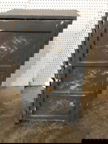 PUNCHED TIN PAINTED FARMHOUSE CABINET