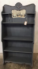 VICTORIAN SMOKE GRAY PAINTED EASTLAKE BOOKSHELF