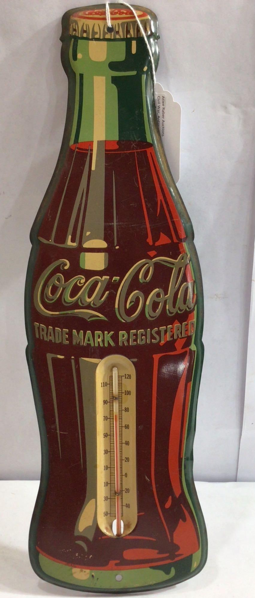 EARLY TIN COCA COLA THERMOMETER (1 of 3)