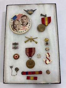 PRE WWI TO MID CENTURY MILITARY WAR PINS AND BADGES