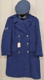 KOREAN WAR ERA US AIR FORCE OVERCOAT AND CAP