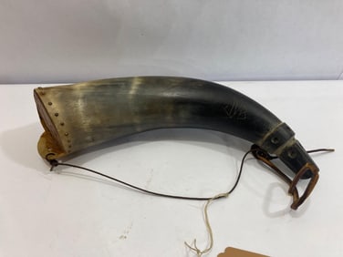 CARVED POWDER HORN