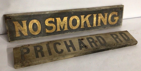 PAIR OF WOODEN SIGNS